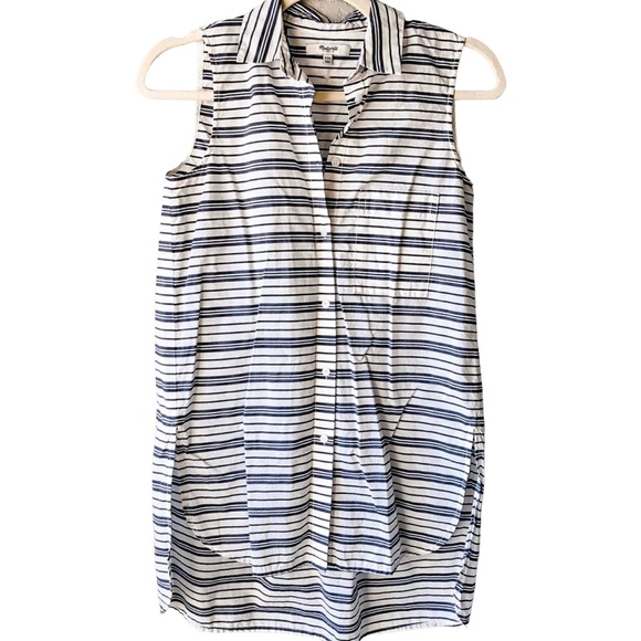 Madewell Tops - Madewell Striped Composer Tunic Top Sleeveless Size XXS High Low Casual Pullover